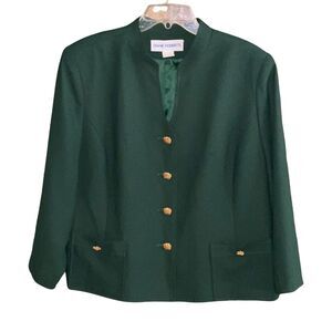 Green and Gold Vintage Crop Jacket Blazer Size 14